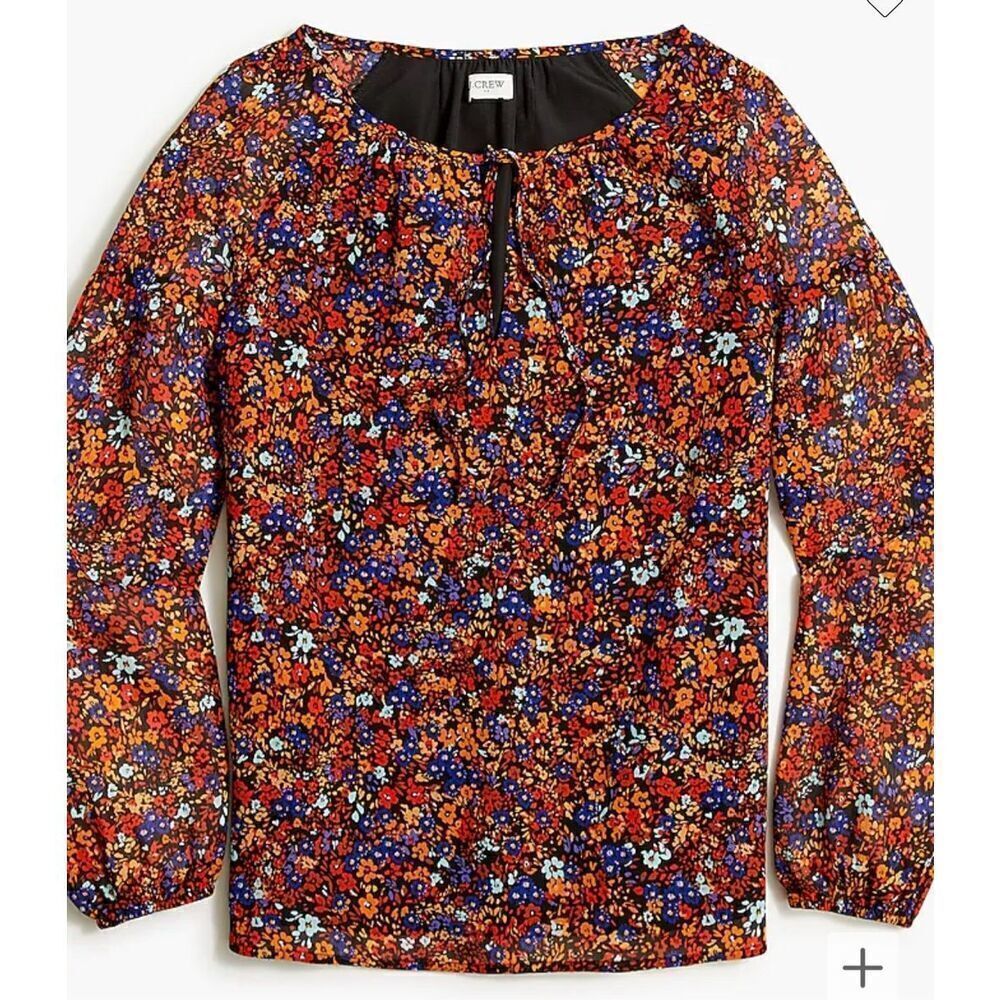 J Crew Crinkle Peasant Top   Sz S